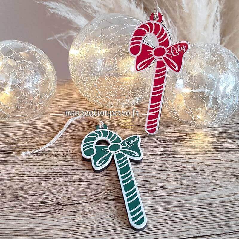 Sucre d'orge déco noël suspension sapin personnalisé