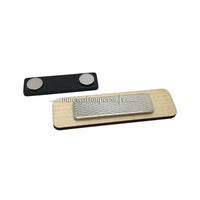 Support aimanté du badge en bois