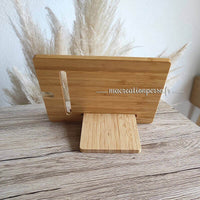 Support tablette bureau en bois de bambou à personnaliser sur pied