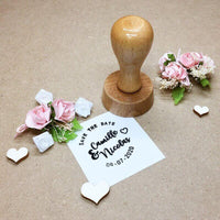 Tampon dateur mariage personnalisable en bois