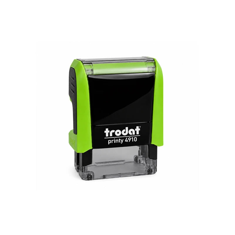 Tampon Trodat Printy 4910 personnalisé vert, mini tampon encreur automatique pour le bureau