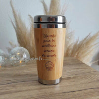 Thermos alimentaire isotherme personnalisé en bambou