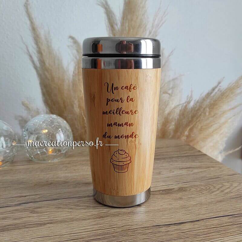 Thermos alimentaire isotherme personnalisé en bambou
