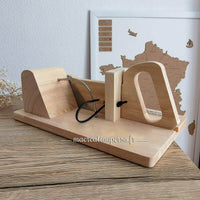 Trancheuse guillotine à saucisson rectangulaire en bois personnalisée