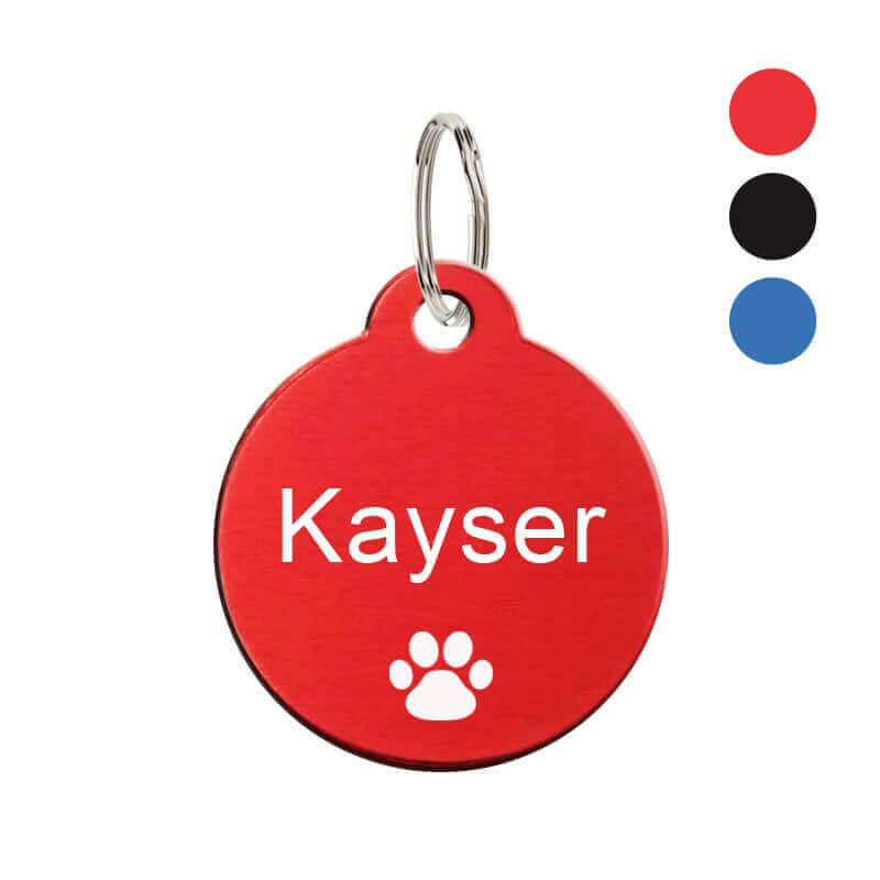 Trois couleurs de médaille animaux en métal - Rond rouge 27 mm personnalisé