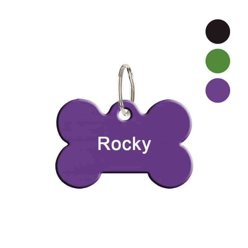 Trois couleurs de médaille chien en métal os personnalisable